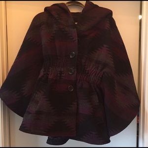 Steve Madden hooded cape coat